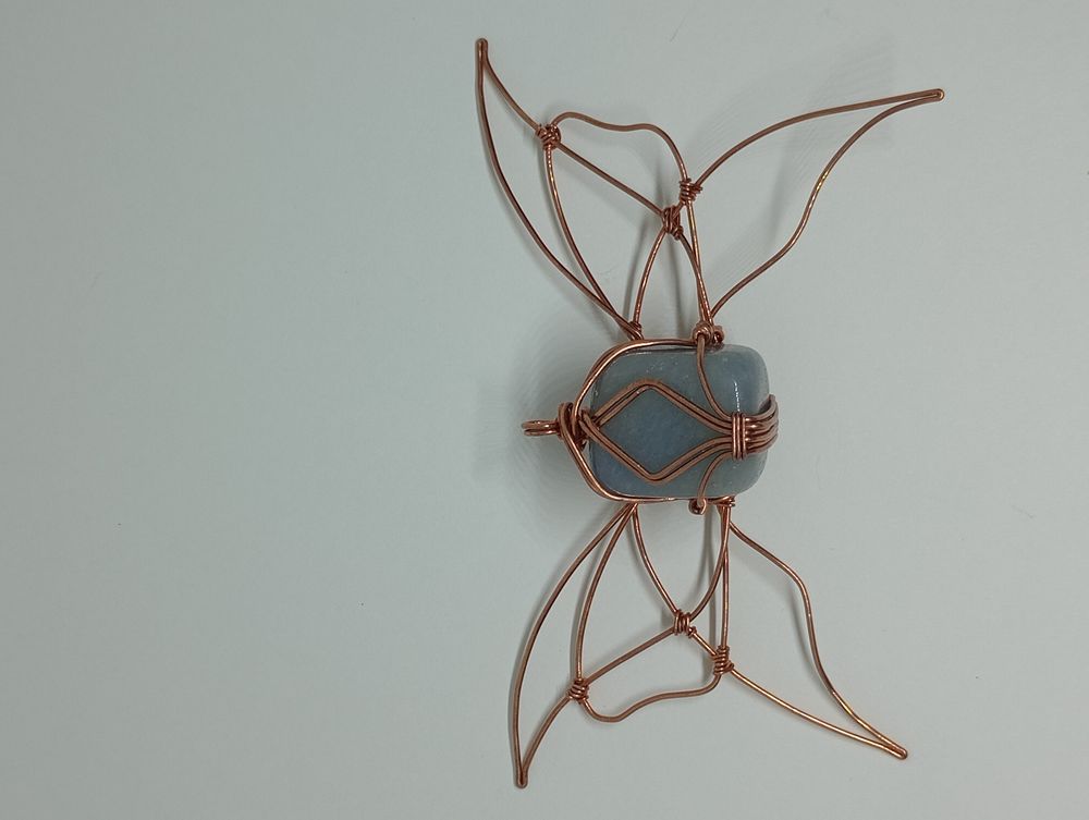 Blue quartz fairy wing pendent